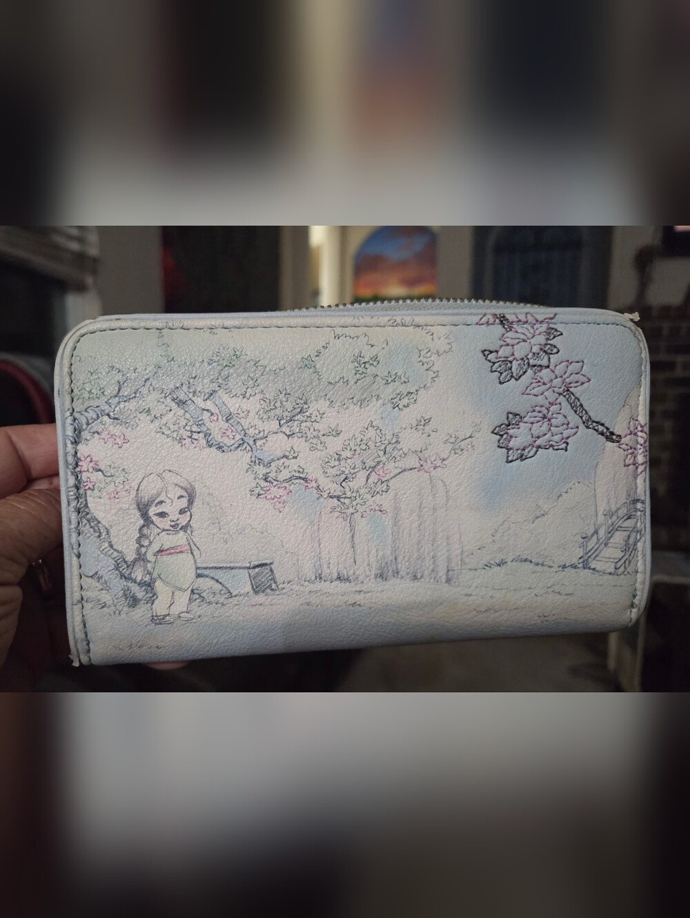 🍍Disney Mulan Sakura Scene Zip Wallet Clutch
